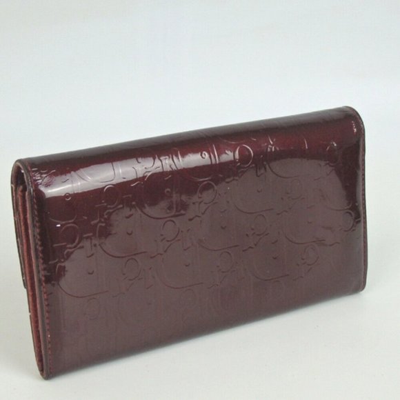 Dior Handbags - Christian Dior trot Patent leather Bordeaux Wallet